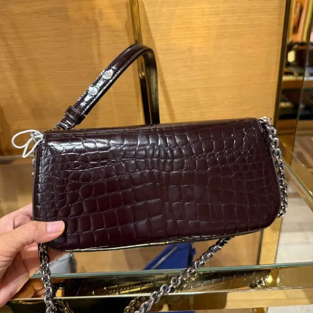 New‼️Tory Burch Britten Shiny Embossed Convertible Crossbody 182419 $645